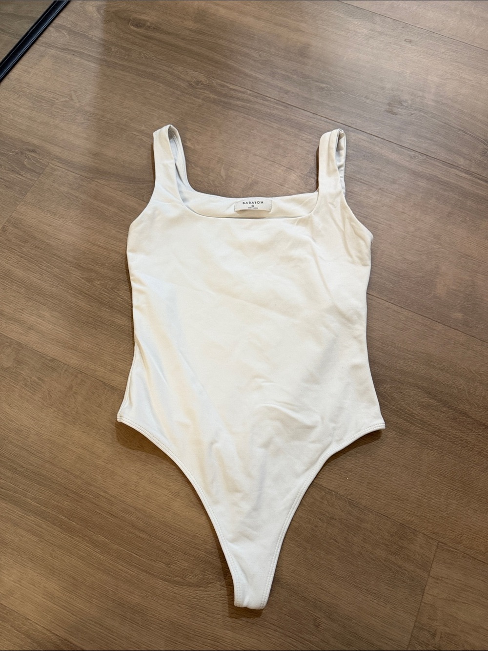 Aritzia Cream Square-Neck Bodysuit